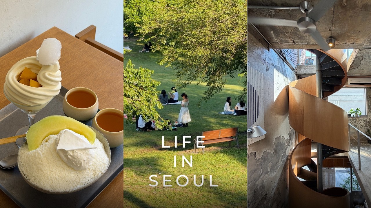 Seoul Vlog - Summer Picnic & Cafe Hopping | Shopping & Street Food | Gwangjang Market, Olympic Park