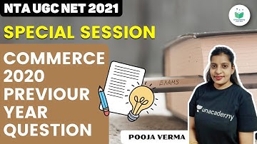 08:00 PM - NTA UGC NET 2021 | Commerce by Pooja Verma | Commerce 2020 Previous Year Question