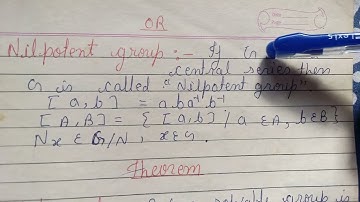 Define Nilpotent group//M.Sc maths//Advanced Abstract Algebra.