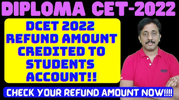 DCET 2022 Refund Amount Credited to Bank Account |DCET 2023 Coaching from ND Academy |Online