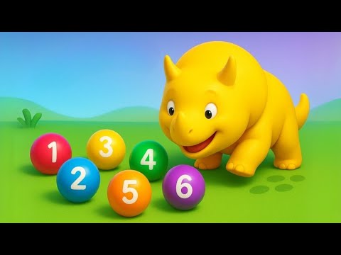 Renkleri ve sayıları öğren - Dino misketlerle oynuyor