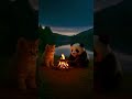 Campfire by the lake #campfire #shortvideo #kitten