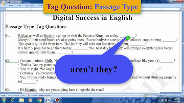 Tag Question: Passage Type Exercise (in Bangla)