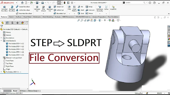 How to convert STEP file to Solidworks part file [SLDPRT]?