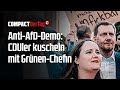 Antiafddemo cduler kuscheln mit grnenchefin