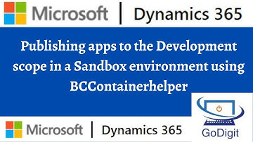 Publishing apps to the Development scope in a Sandbox environment | BCContainerHelper