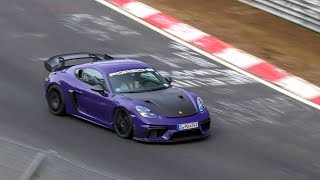 2024 Porsche Cayman 718 GT4 RS MR (Manthey Racing) at the Nurburgring! | Loud exhaust!