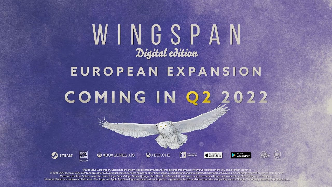 Wingspan, the award-winning strategy card game, will receive the European Expansion DLC in Q2 2022