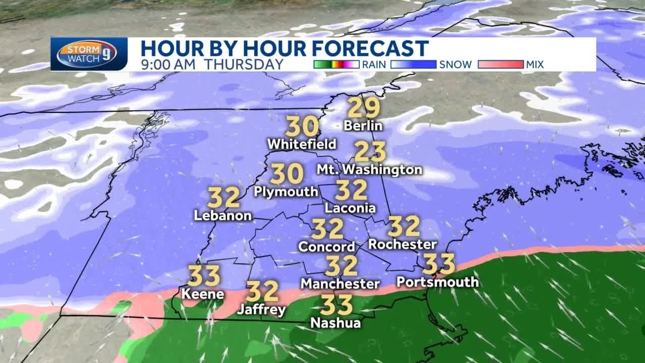Hour-by-hour: Snow, wintry mix to impact Thursday morning commute - YouTube