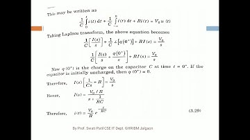 SS- Signals and Systems-SE CSE-IT-Application of Laplace Transform in series  RC circuit: