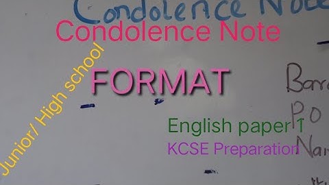 Condolence Note/ Functional writing