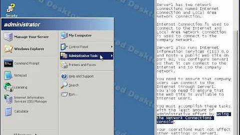 70-291 - Configure ICS (Internet Connection Sharing)