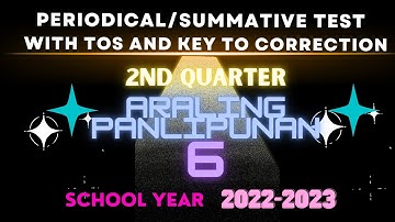SUMMATIVE TEST/PERIODICAL TEST IN ARALING PANLIPUNAN 6/ SECOND QUARTER WITH TOS & KEY TO CORRECTION