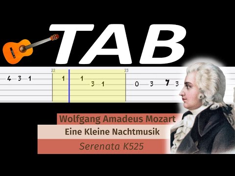 🎸 Eine Kleine Nachtmusik (W. A. Mozart) - melodia TAB (gitara) 🎵 TABY I NUTY W OPISIE 🎼