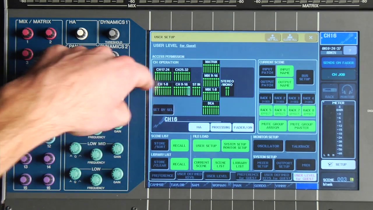 Yamaha M7CL User and Storage Menus YouTube