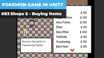 Make A Game Like Pokemon in Unity | #83 - Shops 5 - Buying Items
