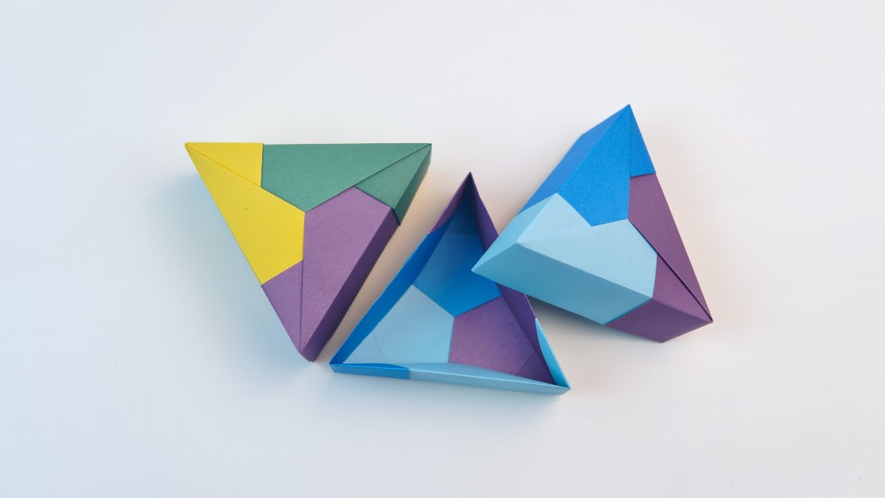 How to Make a Triangular Origami Paper Box | Easy DIY Craft - YouTube