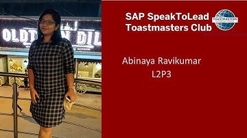 Toastmasters: Abinaya Ravikumar L2P3