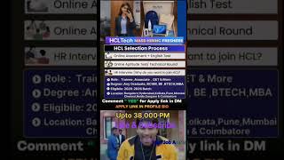HCLTech Mass Hiring 2026 🔥 Freshers Jobs | Selection Process + Salary ₹38,000#yshorts #jobs #viral