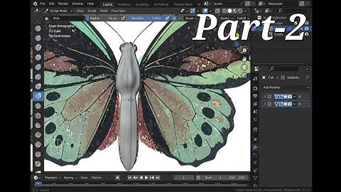 Part-2 Butterfly 3d Modelling #blender #b3d #3danimation #tutorial #animation #blenderart