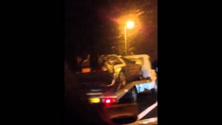 Back to the future Delorean on low loader M6 Wolverhampton