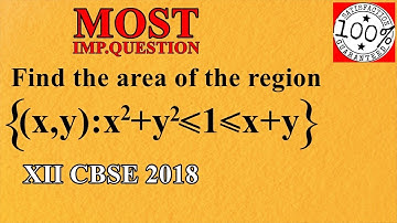 Q70 Class 12 Maths Find the area of the region {(x,y):x^2+y^2≤1 ≤x+y } Most Important Questions
