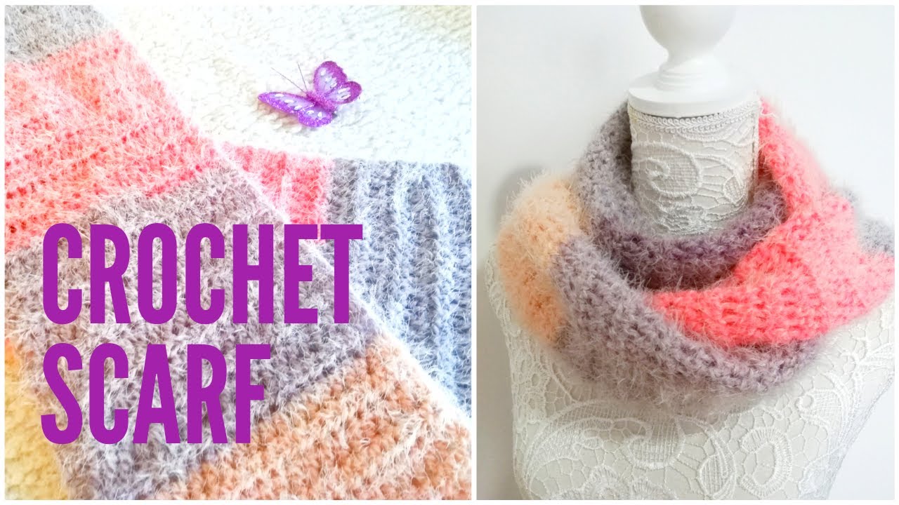 CROCHET VERY EASY SCARF TUTORIAL  CROCHET CARON LATTE CAKE SCARF