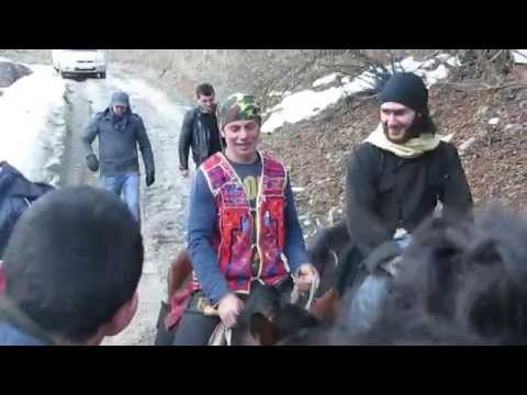 გზად მიმავალნი ლექსების ფონზე.ცხენებით გამცილებლები. ხელაობა 2015.25 იანვარი.ჩარგალი