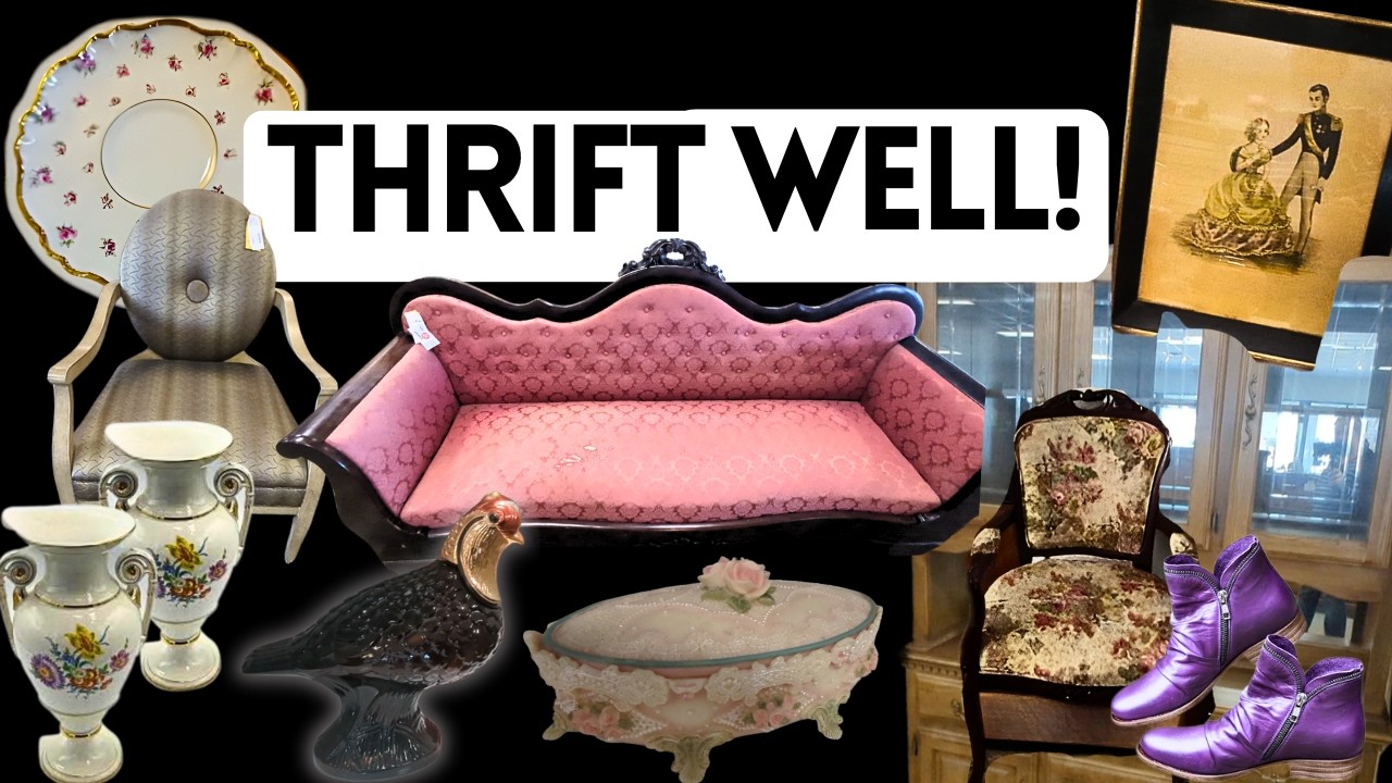 Thrift Shopping With Me-Antiques, Furniture, Home Decor, Crafts and More!