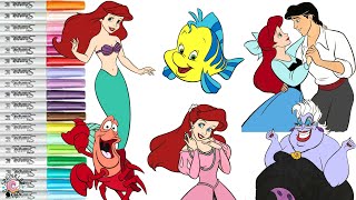 Disney Princess Coloring Book Pages The Little Mermaid Princess Ariel Flounder Ursula Prince Eric screenshot 5