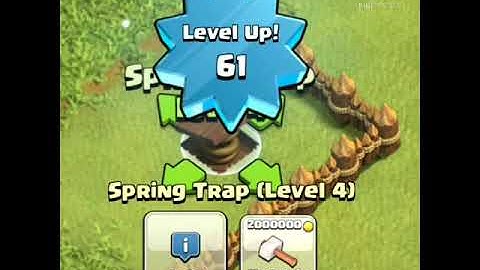 spring trap upgrade level 1 to Max level in clash of clans