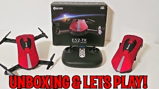 UNBOXING & LETS PLAY! POCKET SELFIE DRONE -  Eachine E52 WiFi FPV Quadcopter screenshot 2