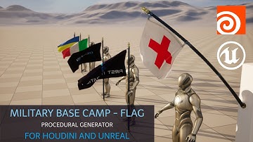 Military Base Camp - Procedural Flag Generator - Preview (powered by Houdini & Unreal Engine)
