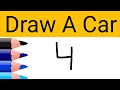 How to draw Car 🚙 | Car 🚗 art Using 4 Number | Step By Step |