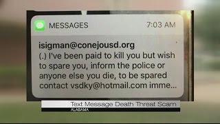 Text message death threat scam