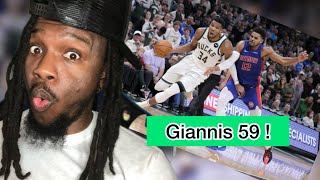 Giannis 59 Points Milwaukee Bucks Vs Detroit Pistons Reaction