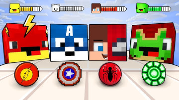 JJ vs Mikey vs Carrie vs Bananakid  SuperHero RUSH Game Spider Man - Maizen Minecraft Animation