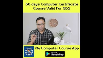 60 Days Basic Computer Certificate Course For GDS- By TOMAR Institute Of Computer #shorts
