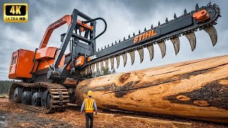 Extreme Dangerous Fastest Big Chainsaw Cutting Tree Machines | Monster Stump Removal Excavator