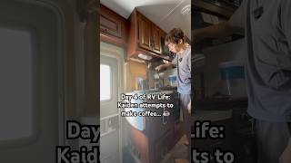 Day 4 of RV Life: Kaiden attempts to make coffee... ☕️