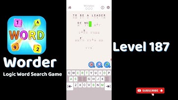 Worder Logic Word Search Level 187 Walkthrough 🧩 | Go Answer 🎮