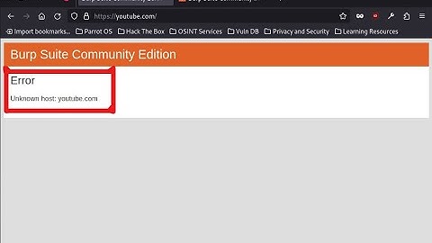 How to fix Burpsuite Community Edition Error - Unknown Host (in browsers)