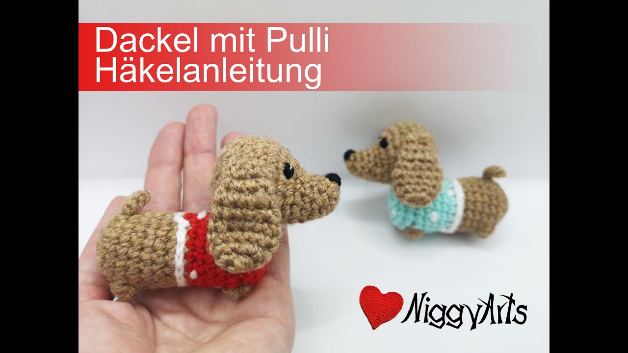 Häkelanleitung Dackel mit Pulli