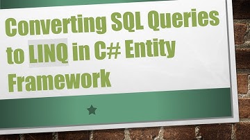 Converting SQL Queries to LINQ in C#  Entity Framework