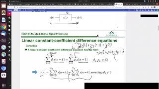 Lecture 5 (Part 3/3) Lecture 6 (Part 1/2): Discrete Convolution, Discrete Difference Equations