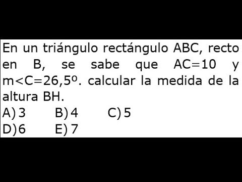 en un triangulo rectangulo abc recto en b se sabe que AC=10 y m C=26.5 ...