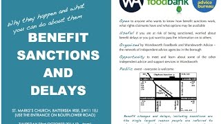 Benefit Sanctions &amp; Delays: presentation at Wandsworth Foodbank