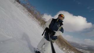 Rusutsu snowboarding first time using GoPro