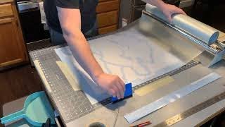 How to apply transfer tape to back of vinyl decal for cornhole board