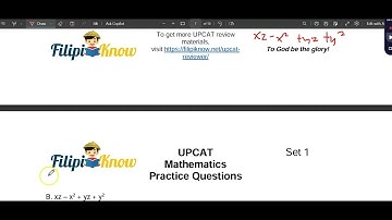 PART 7 - "Master the UPCAT with these must-solve math practice questions! Are you ready to ace it?